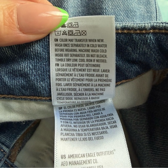 American Eagle Outfitters Blue Distressed Skinny Jeans Size 4 Stretch Streetwear - Picture 5 of 9